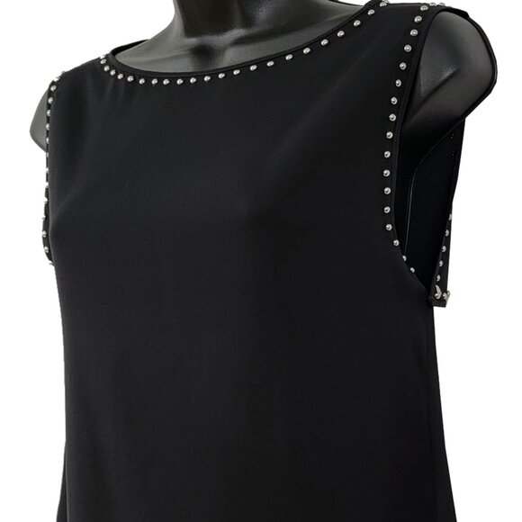 Silk Studded Women's Black Drape Top - Picture 6 of 6